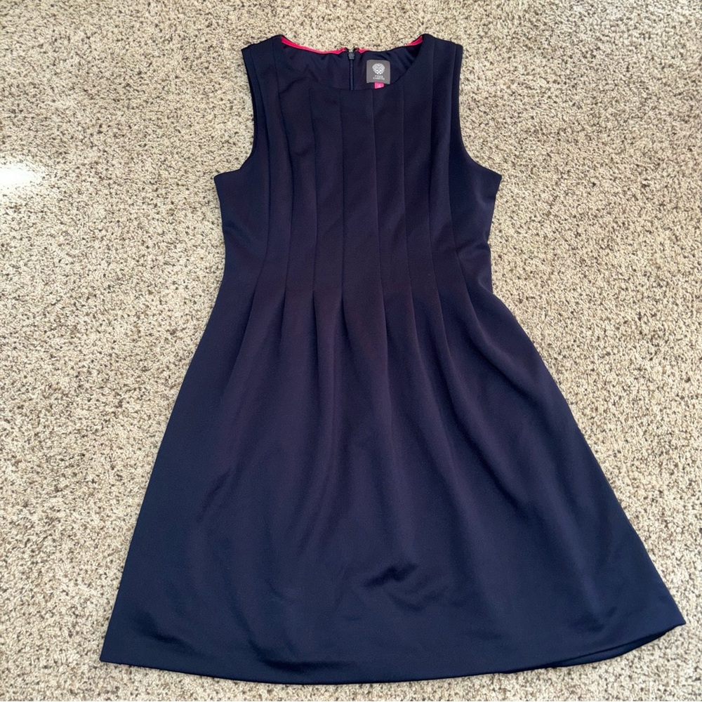 Vince Camuto Navy Sleeveless Fit & Flare Dress Size 14